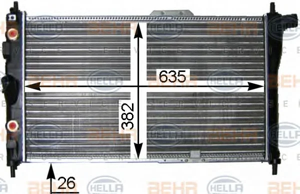 8MK 376 705-581 BEHR/HELLA/PAGID Радиатор охлаждения двигателя (фото 1)