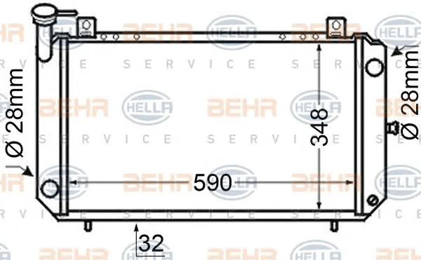 8MK 376 705-681 BEHR/HELLA/PAGID Радиатор охлаждения двигателя (фото 1)