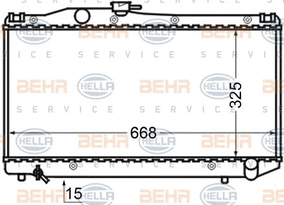 8MK 376 705-751 BEHR/HELLA/PAGID Радиатор охлаждения двигателя (фото 1)