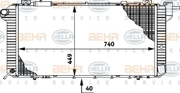 8MK 376 706-001 BEHR/HELLA/PAGID Радиатор охлаждения двигателя (фото 1)