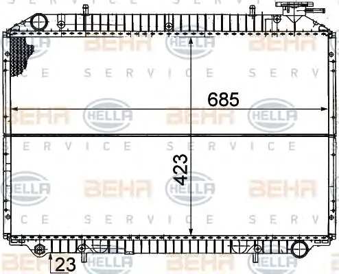 8MK 376 706-431 BEHR/HELLA/PAGID Радиатор охлаждения двигателя (фото 1)