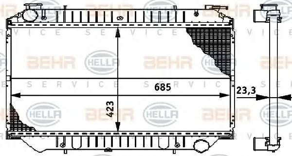 8MK 376 706-441 BEHR/HELLA/PAGID Радиатор охлаждения двигателя (фото 1)