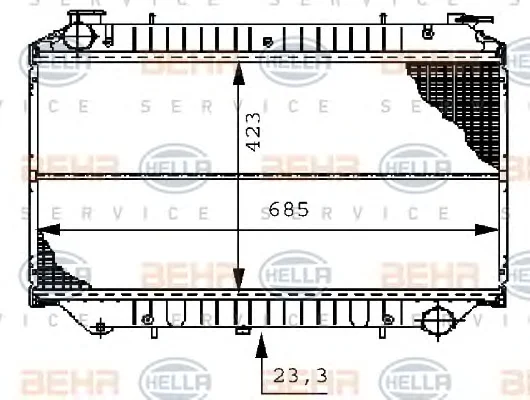 8MK 376 706-531 BEHR/HELLA/PAGID Радиатор охлаждения двигателя (фото 1)