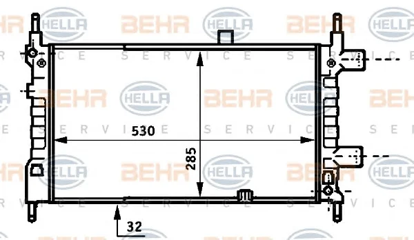 8MK 376 707-111 BEHR/HELLA/PAGID Радиатор охлаждения двигателя (фото 1)