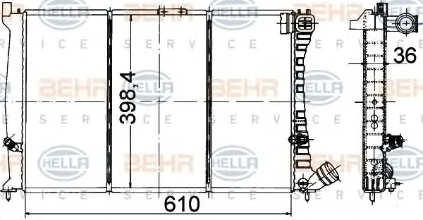 8MK 376 707-171 BEHR/HELLA/PAGID Радиатор охлаждения двигателя (фото 1)