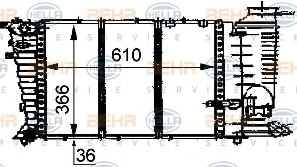 8MK 376 707-281 BEHR/HELLA/PAGID Радиатор охлаждения двигателя (фото 1)