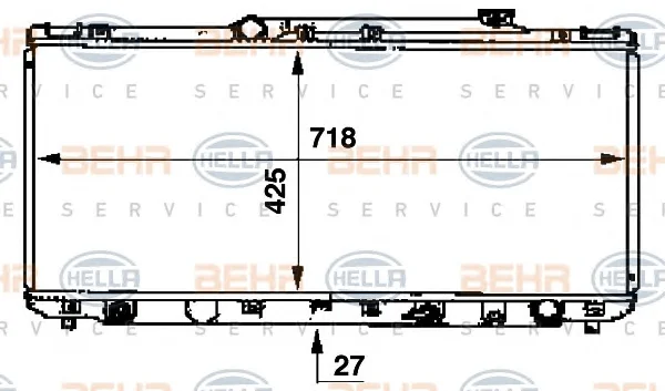 8MK 376 707-391 BEHR/HELLA/PAGID Радиатор охлаждения двигателя (фото 1)