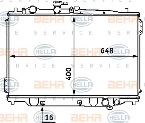 8MK 376 707-421 BEHR/HELLA/PAGID Радиатор охлаждения двигателя (фото 1)