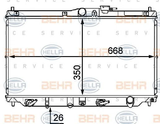 8MK 376 707-431 BEHR/HELLA/PAGID Радиатор охлаждения двигателя (фото 1)