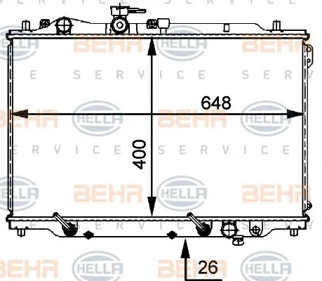 8MK 376 707-531 BEHR/HELLA/PAGID Радиатор охлаждения двигателя (фото 1)