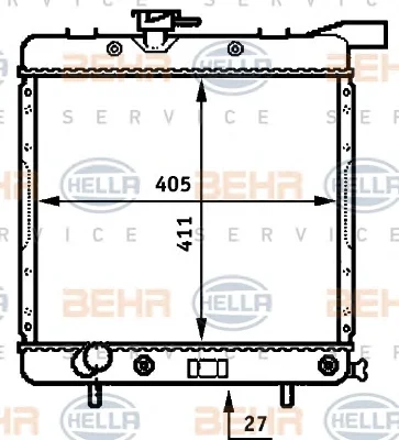 8MK 376 707-611 BEHR/HELLA/PAGID Радиатор охлаждения двигателя (фото 1)