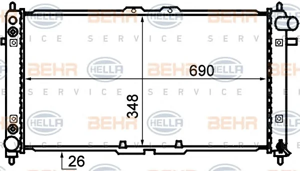 8MK 376 707-761 BEHR/HELLA/PAGID Радиатор охлаждения двигателя (фото 1)