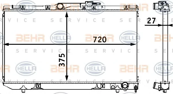 8MK 376 708-121 BEHR/HELLA/PAGID Радиатор охлаждения двигателя (фото 1)