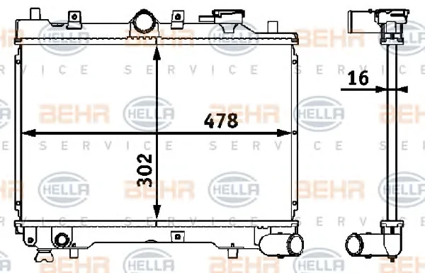 8MK 376 708-191 BEHR/HELLA/PAGID Радиатор охлаждения двигателя (фото 1)