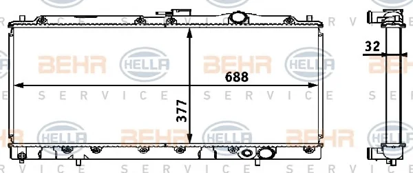 8MK 376 708-321 BEHR/HELLA/PAGID Радиатор охлаждения двигателя (фото 1)