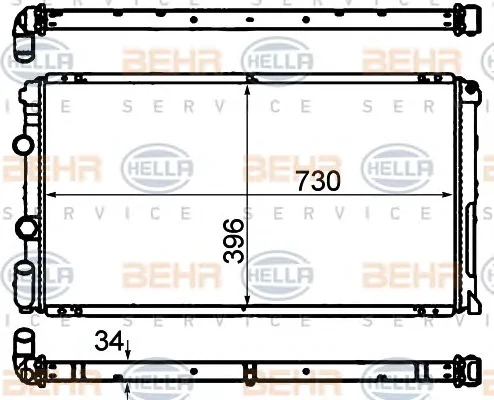 8MK 376 708-451 BEHR/HELLA/PAGID Радиатор охлаждения двигателя (фото 1)