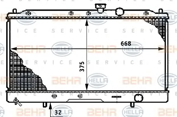 8MK 376 708-651 BEHR/HELLA/PAGID Радиатор охлаждения двигателя (фото 1)