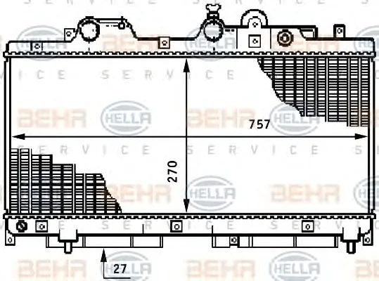 8MK 376 708-731 BEHR/HELLA/PAGID Радиатор охлаждения двигателя (фото 1)