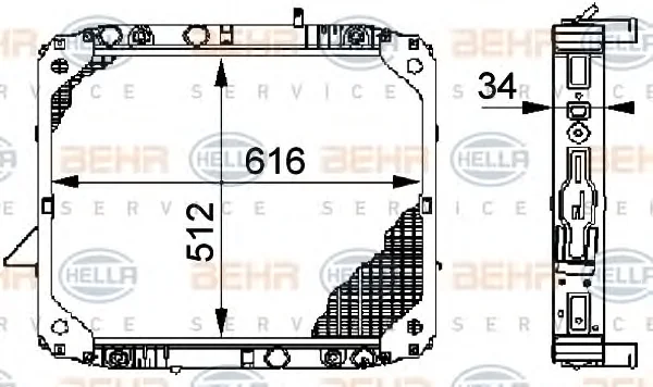 8MK 376 709-711 BEHR/HELLA/PAGID Радиатор охлаждения двигателя (фото 1)