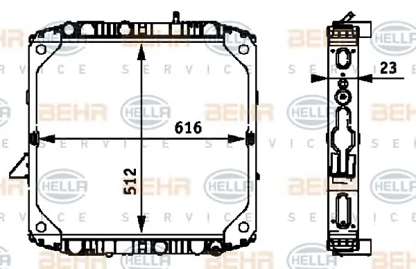 8MK 376 710-151 BEHR/HELLA/PAGID Радиатор охлаждения двигателя (фото 1)