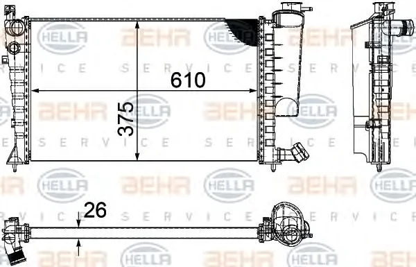 8MK 376 710-264 BEHR/HELLA/PAGID Радиатор охлаждения двигателя (фото 1)