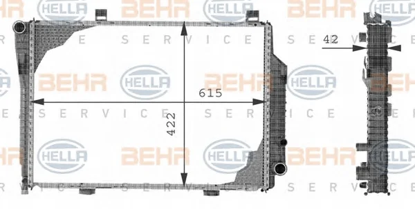 8MK 376 710-351 BEHR/HELLA/PAGID Радиатор охлаждения двигателя (фото 1)