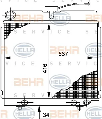 8MK 376 710-491 BEHR/HELLA/PAGID Радиатор охлаждения двигателя (фото 1)