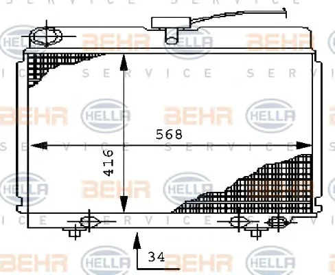 8MK 376 710-521 BEHR/HELLA/PAGID Радиатор охлаждения двигателя (фото 1)