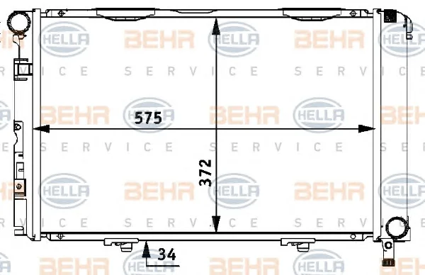 8MK 376 710-591 BEHR/HELLA/PAGID Радиатор охлаждения двигателя (фото 1)