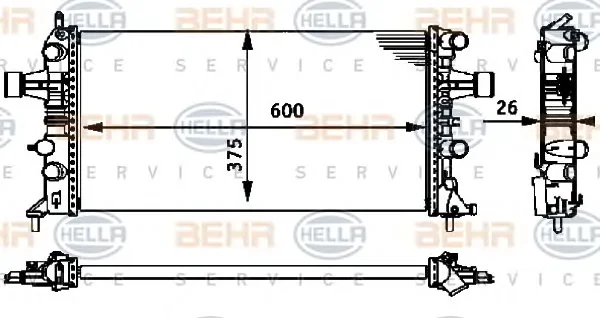 8MK 376 710-661 BEHR/HELLA/PAGID Радиатор охлаждения двигателя (фото 1)