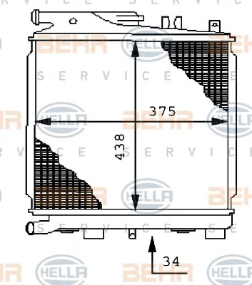 8MK 376 710-741 BEHR/HELLA/PAGID Радиатор охлаждения двигателя (фото 1)