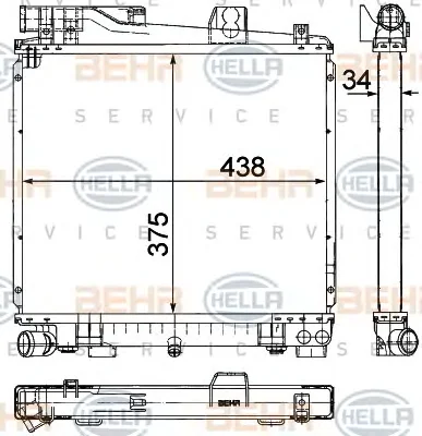 8MK 376 710-751 BEHR/HELLA/PAGID Радиатор охлаждения двигателя (фото 1)