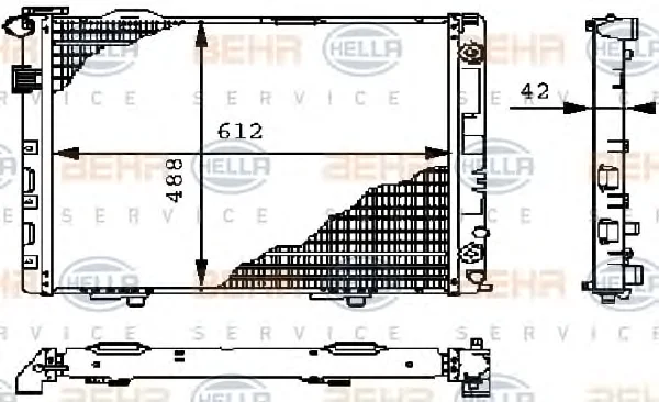 8MK 376 711-101 BEHR/HELLA/PAGID Радиатор охлаждения двигателя (фото 1)