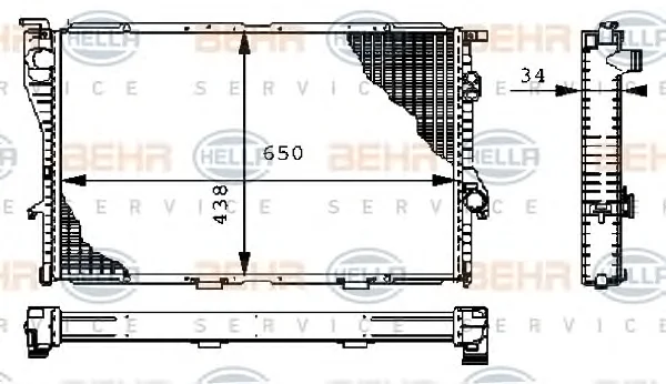 8MK 376 711-111 BEHR/HELLA/PAGID Радиатор охлаждения двигателя (фото 1)