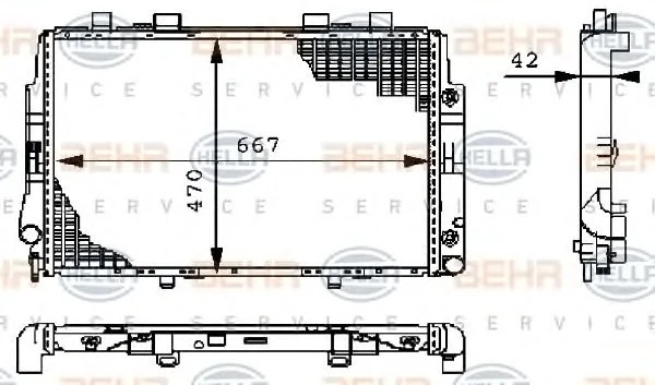 8MK 376 711-174 BEHR/HELLA/PAGID Радиатор охлаждения двигателя (фото 1)