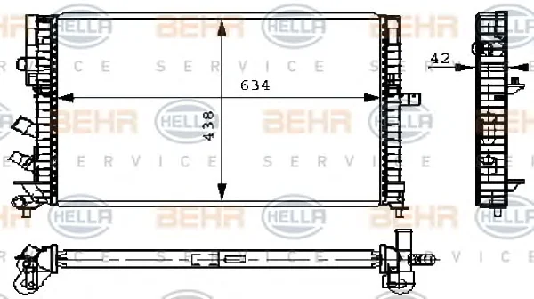 8MK 376 711-211 BEHR/HELLA/PAGID Радиатор охлаждения двигателя (фото 1)