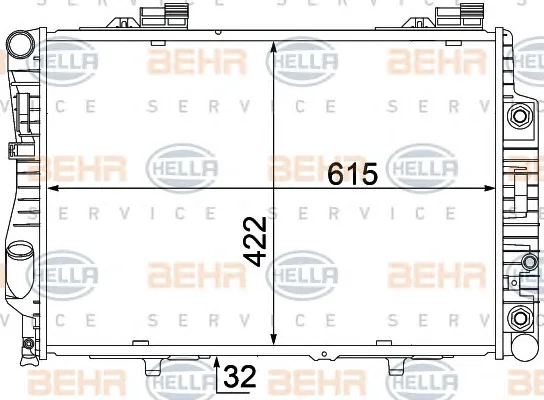 8MK 376 711-234 BEHR/HELLA/PAGID Радиатор охлаждения двигателя (фото 1)