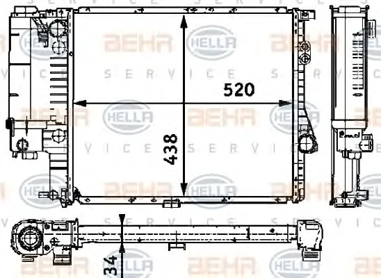 8MK 376 711-244 BEHR/HELLA/PAGID Радиатор охлаждения двигателя (фото 1)