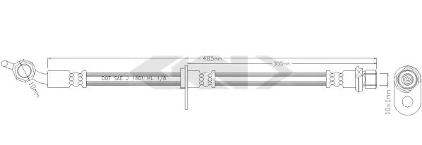 338585 GKN SPIDAN/LOEBRO Тормозной шланг (фото 1)