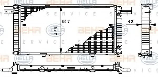 8MK 376 711-451 BEHR/HELLA/PAGID Радиатор охлаждения двигателя (фото 1)