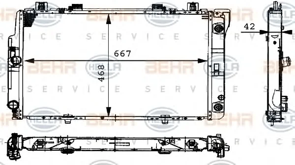 8MK 376 711-521 BEHR/HELLA/PAGID Радиатор охлаждения двигателя (фото 1)