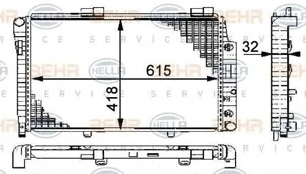 8MK 376 712-021 BEHR/HELLA/PAGID Радиатор охлаждения двигателя (фото 1)