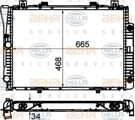 8MK 376 712-204 BEHR/HELLA/PAGID Радиатор охлаждения двигателя (фото 1)