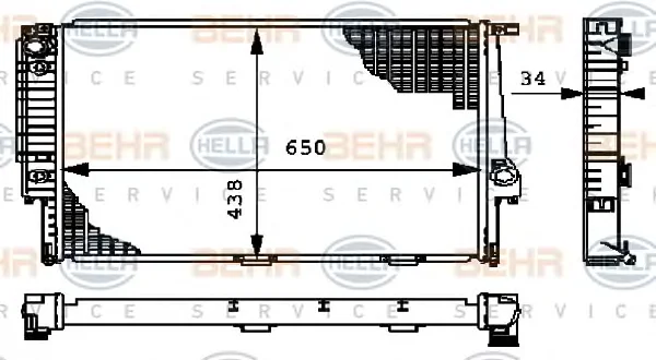 8MK 376 712-374 BEHR/HELLA/PAGID Радиатор охлаждения двигателя (фото 1)