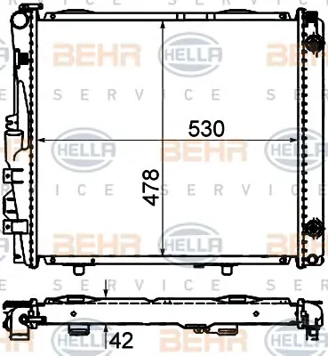 8MK 376 712-421 BEHR/HELLA/PAGID Радиатор охлаждения двигателя (фото 1)