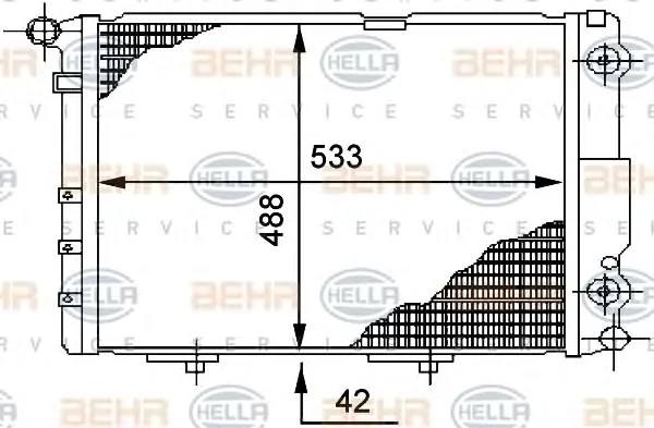 8MK 376 712-461 BEHR/HELLA/PAGID Радиатор охлаждения двигателя (фото 1)