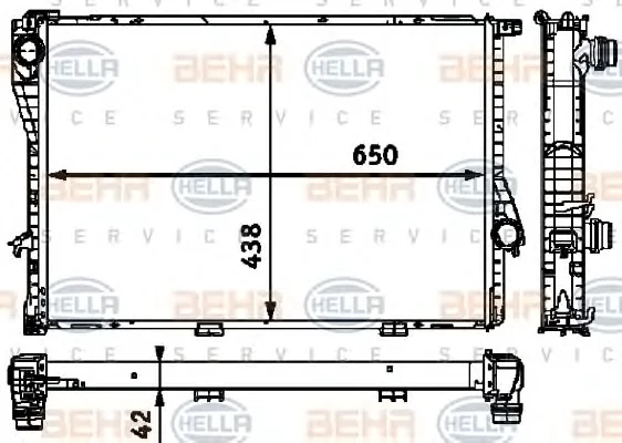 8MK 376 712-501 BEHR/HELLA/PAGID Радиатор охлаждения двигателя (фото 1)