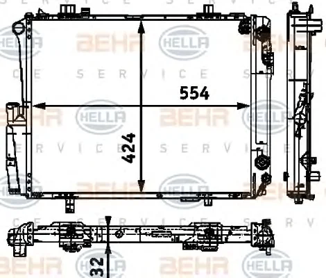 8MK 376 712-531 BEHR/HELLA/PAGID Радиатор охлаждения двигателя (фото 1)