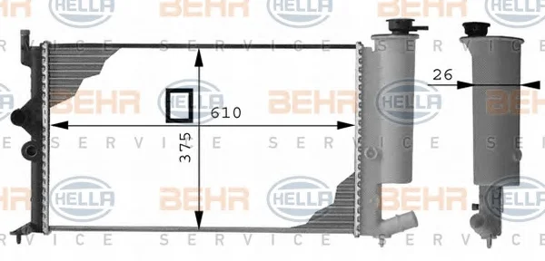 8MK 376 712-541 BEHR/HELLA/PAGID Радиатор охлаждения двигателя (фото 1)
