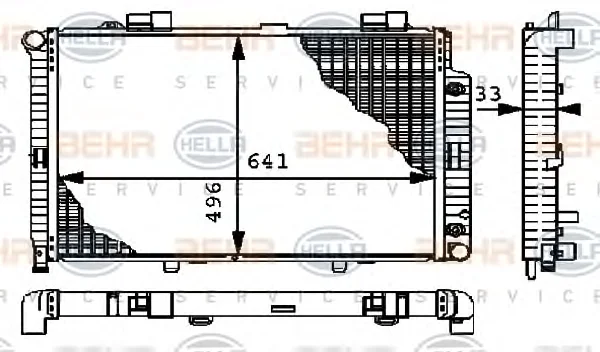 8MK 376 712-581 BEHR/HELLA/PAGID Радиатор охлаждения двигателя (фото 1)